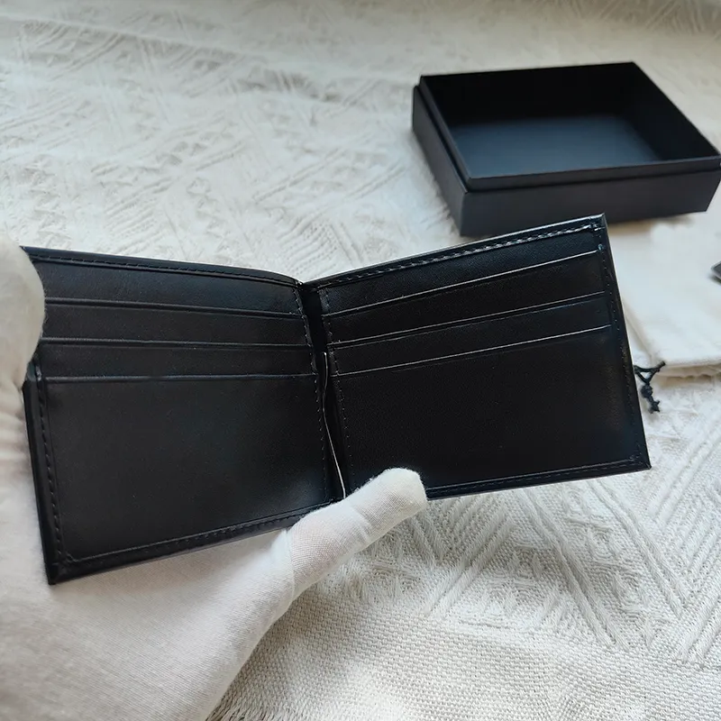 mens credit card holder brand designer leather wallet small size coin bag luxury dollar purse thin bifold bank card holder original box