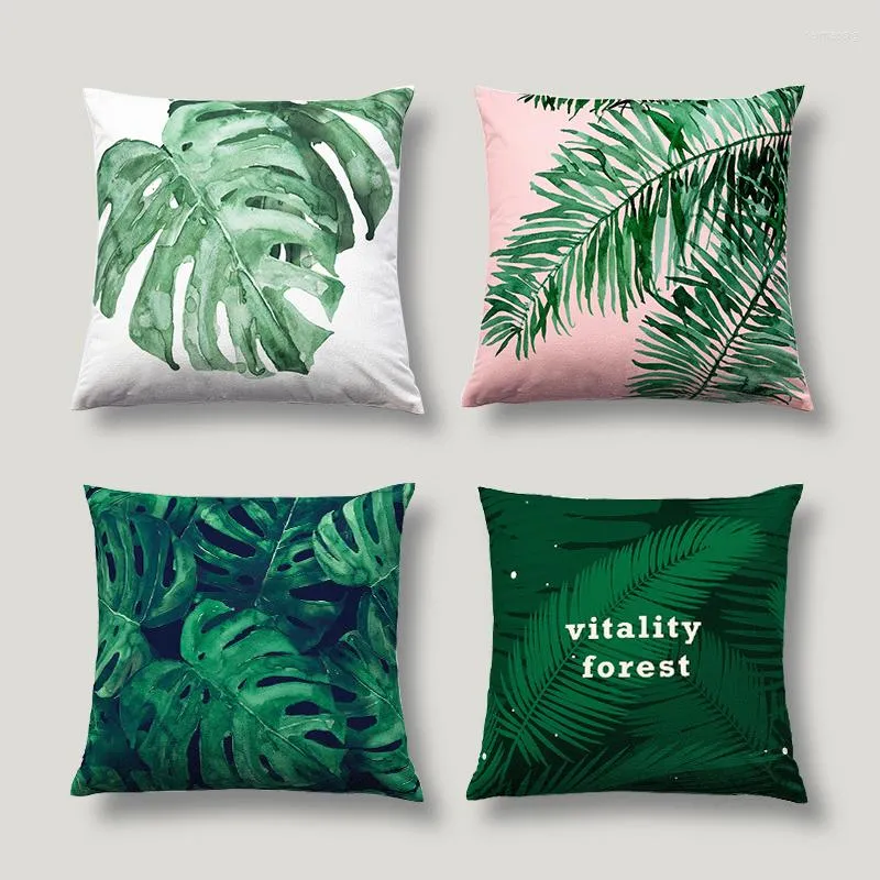 Oreiller nordique plante feuille de palmier décor canapé jeter à la main respectueux de la peau S moderne décoration de la maison accessoires