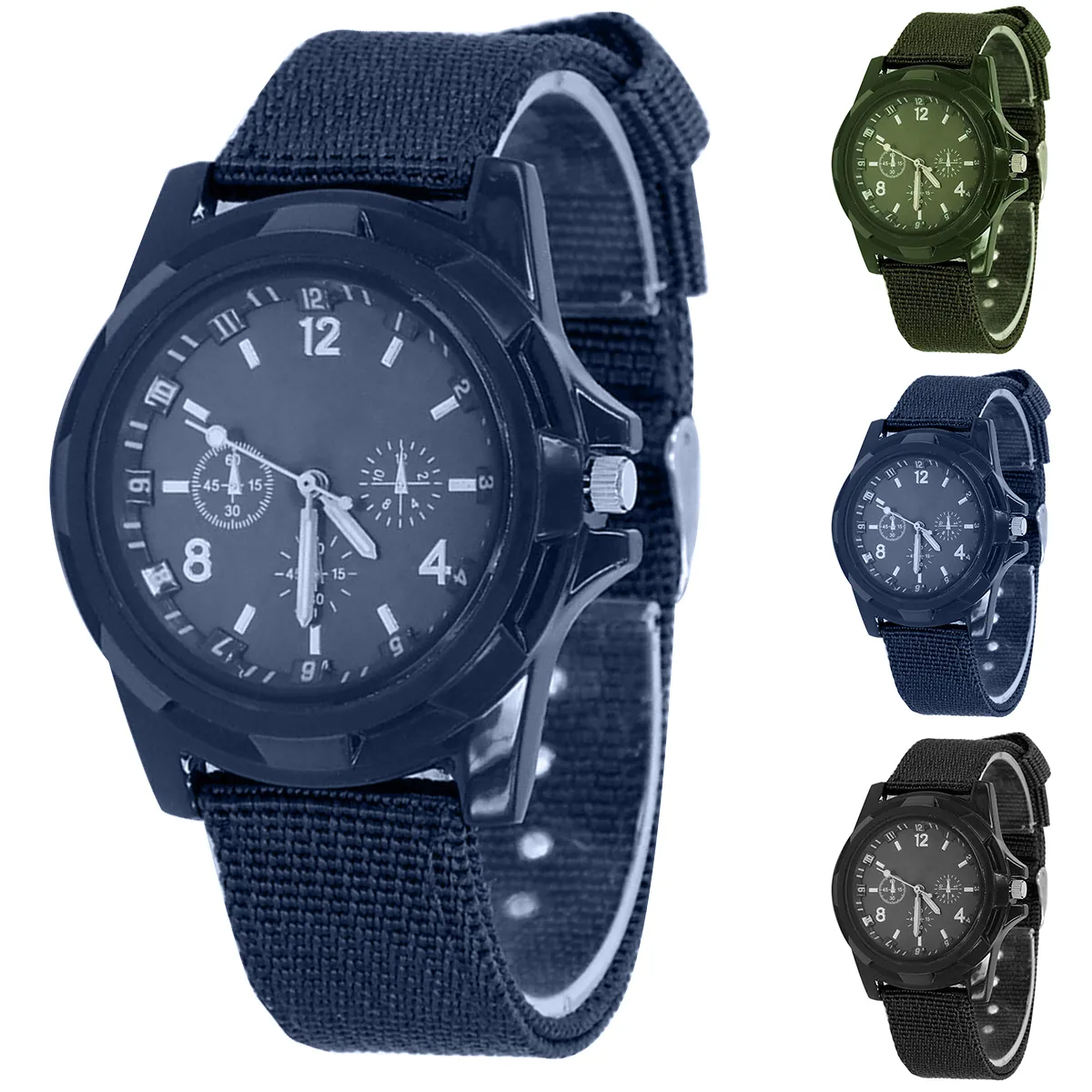 Top dwaterproof imperméable à l'eau hommes montres à quartz armée soldat militaire bracelet en toile tissu montre analogique montres de sport Montres de luxe