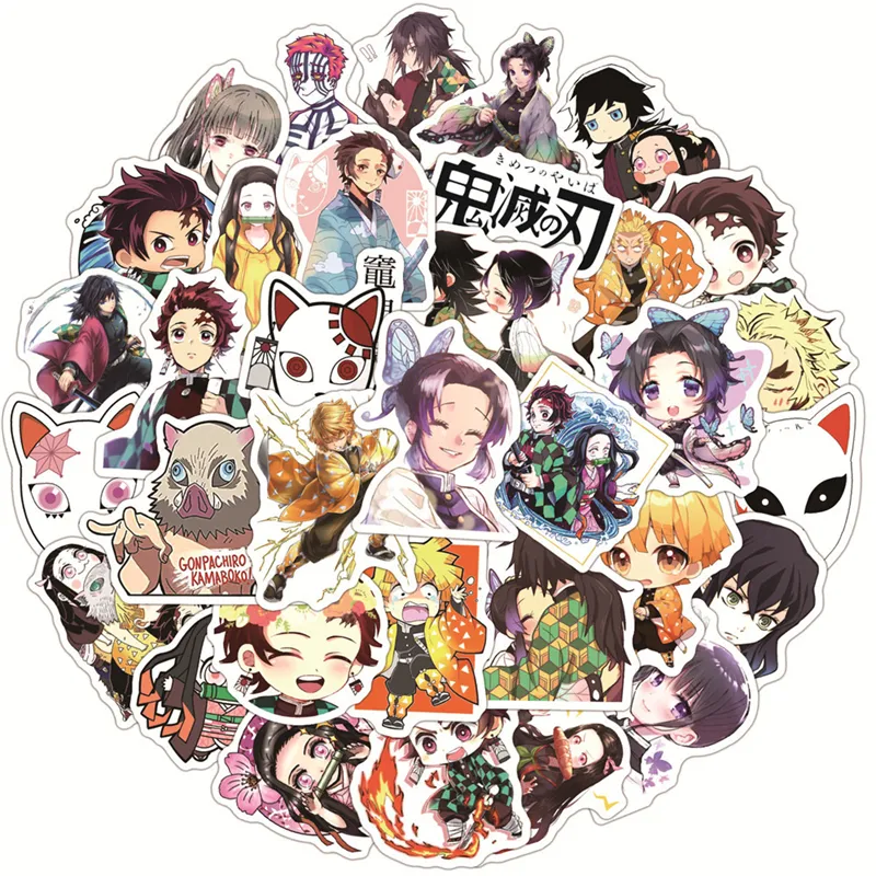 50PCS Demon Slayer Kimetsu no Yaiba Sticker Adesivi durevoli impermeabili