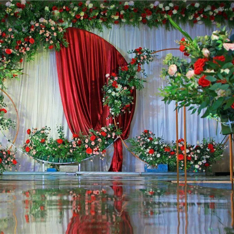 Party Decoration Circle Wedding Arch Bakgrund smides järnhylla Dekorativa rekvisita DIY Rund Mariage Flower Balloon