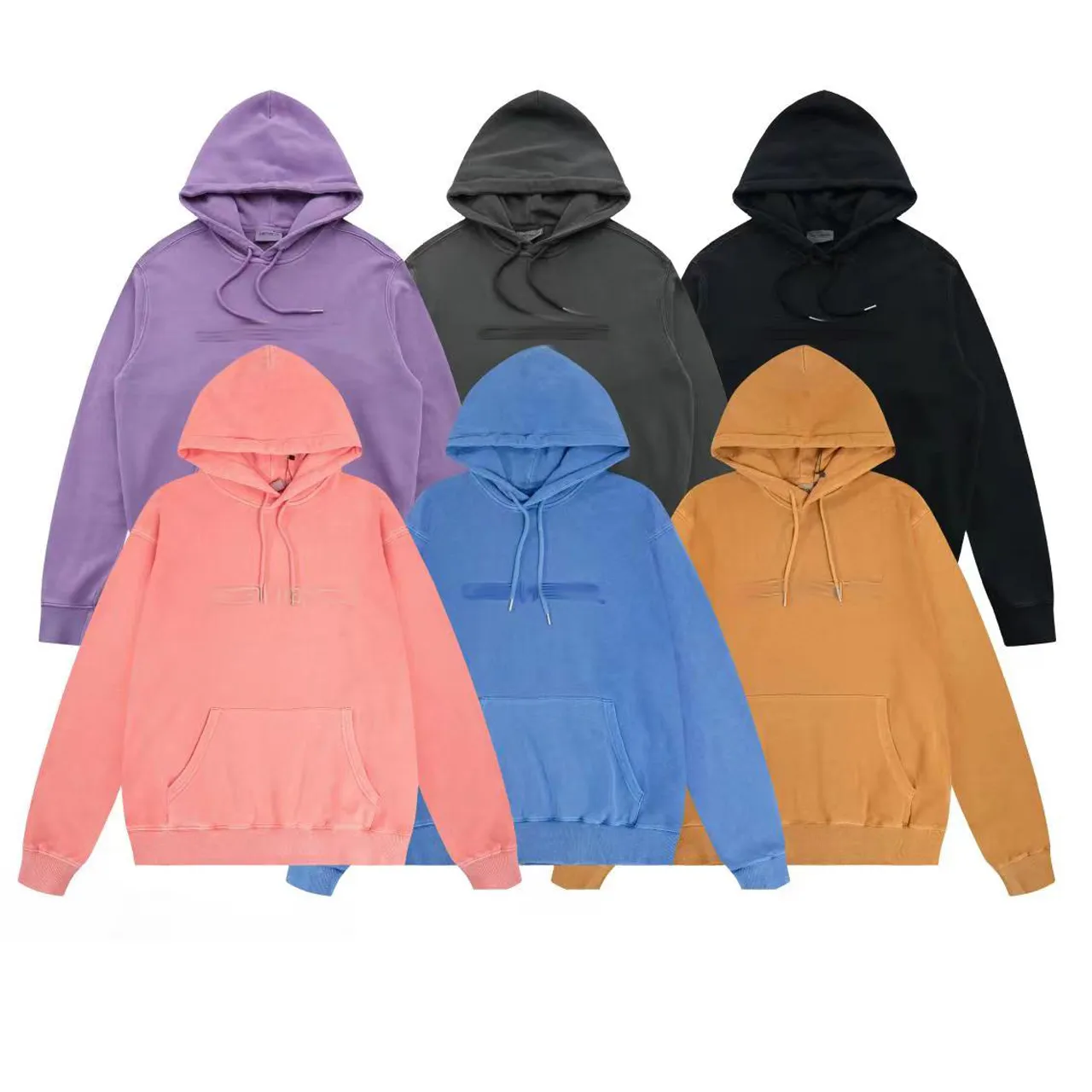 رجال هوديي Pullover Classic Sweatshirts خطاب التطريز الصناعة الثقيلة غسل جولة العنق زوجين