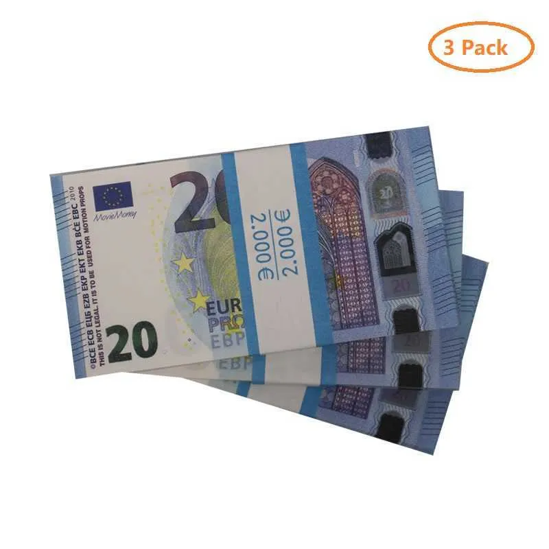 Prop Money Copy Toy Euro Partia Realistyczne fałszywe brytyjskie banknoty Papier pieniądze udawaj dwustronne wysokiej jakości 1HI2M6AP