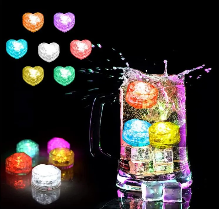 Light Up Cube Ice Plashing Party Decoration LED atmosfera brilhante adereços para banheiras de Natal Vasos Casamentos Pool Club Bar Towers de cerveja Holiday Halloween