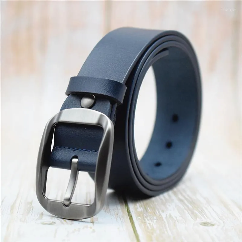 Belts Formal Cow Leather Strap Man 3.7CM Width Wait Belt For Men Black/blue/green/coffee/red Cinturon Hombre Plus Size Designer