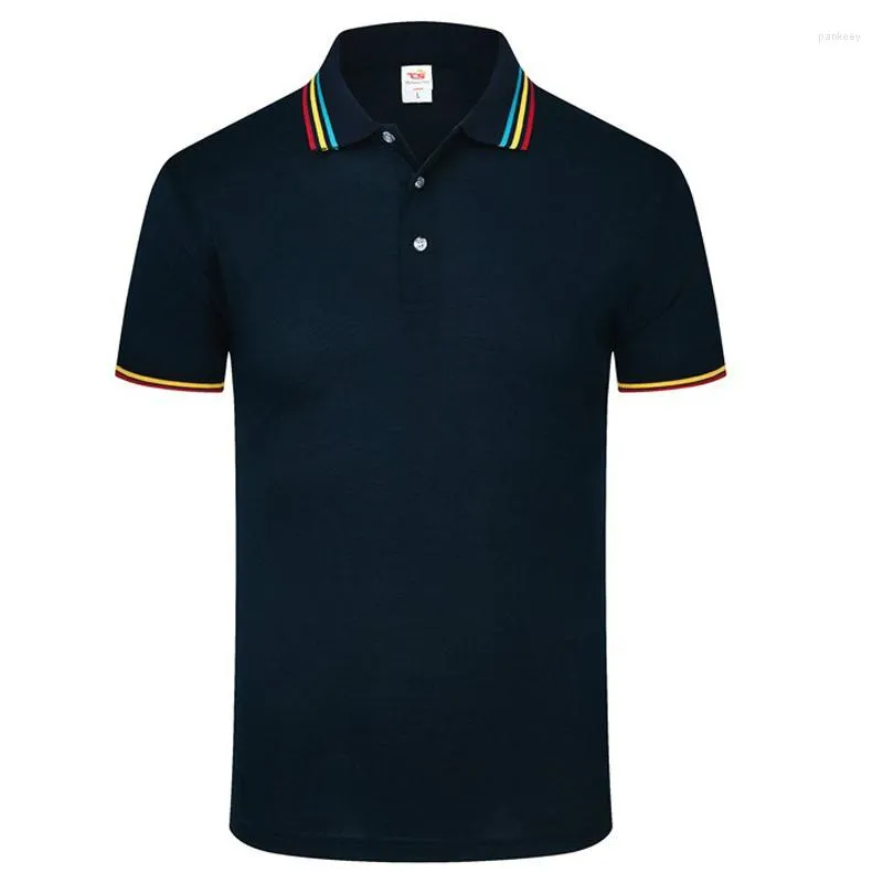 Mannen Polo Regenboog Kraag Zomer Polo Shirts Mannen 12 Kleur Katoen Korte Mouw Ademend Fit Werk Shirt Mannelijke Homme big Size S-4XL