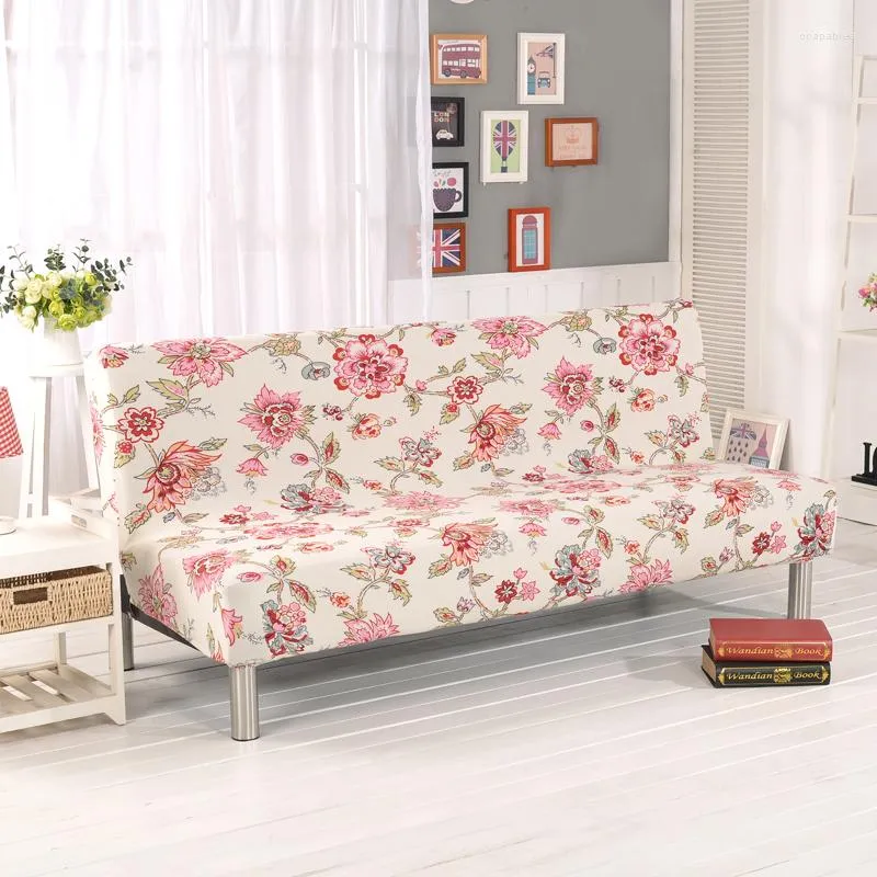 Stoelbedekkingen Monily Flower Gedrukte Universele Spandex Elastische Sofa Cover Stretch Anti-Dity Bank geen armleuning vouwbed