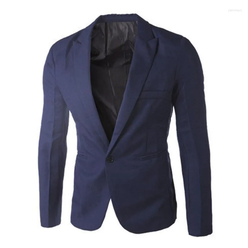 Men's Suits Men's & Blazers Fashion Men Solid Color Casual Business Suit Blazer Jacket Autumn Outwear Top Male Formal Wedding
