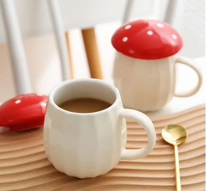 Kubki Śliczny kubek grzybowy Ceramiczny Milk Kawa z pokrywką Idealny prezent urodzinowy dla kobiet mamo napój 2022