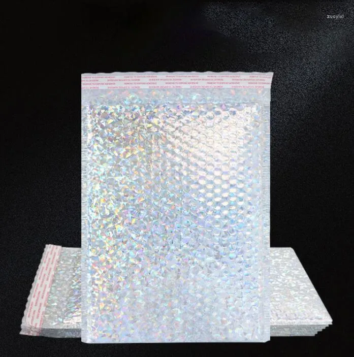 Gift Wrap Air Bubble Envelope Bag Laser Självförsegling Postförpackningar Bokförpackning Färgglad