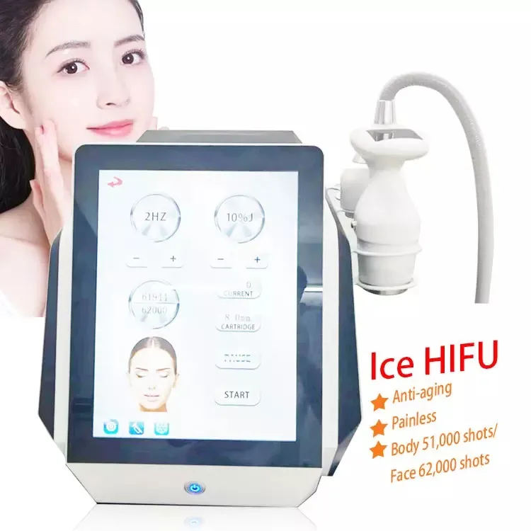 Hifu Carvings Body Slimming Facial Lifting Skin Taiphing Machine Levthhifu脂肪損失美容装置ICE高強度の焦点を合わせた超音波デバイス