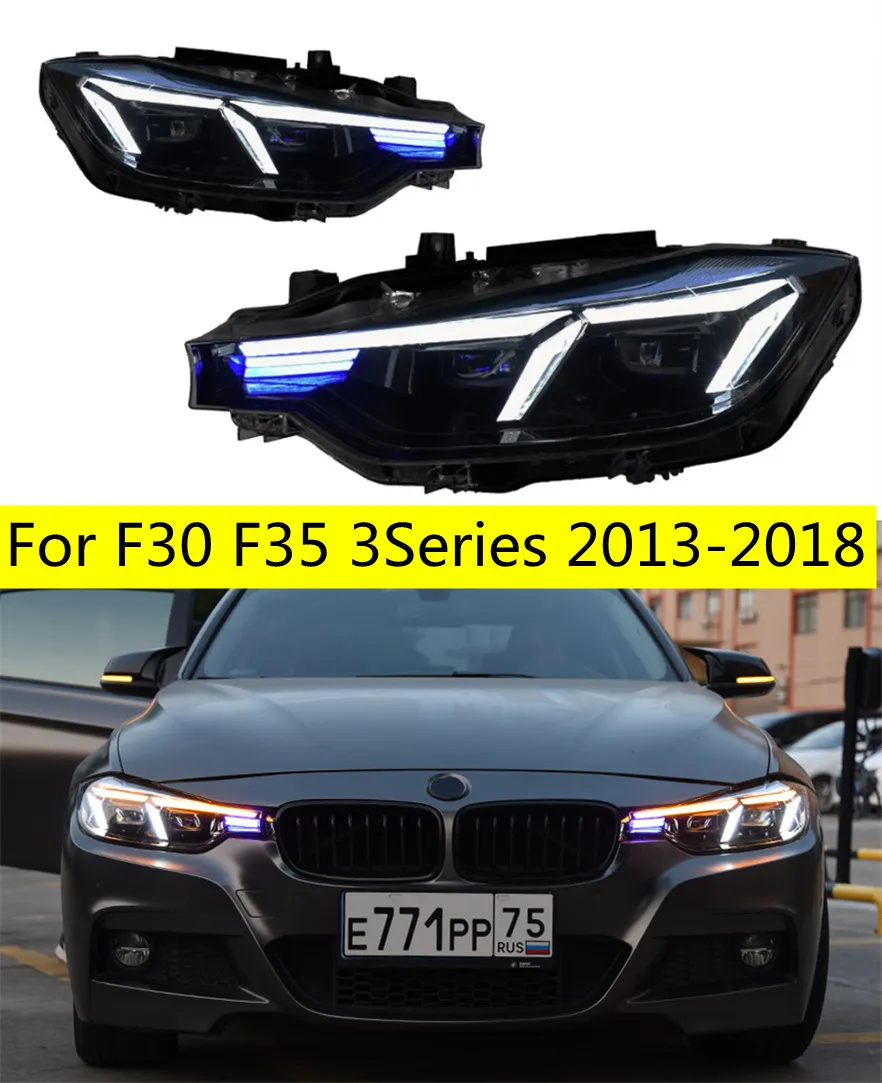 3Series Far F30 F35 2013-2018 Kafa Işıkları Upgrae 2022 Stil Yedek Drl Angel Göz Işıkları Deniz Feneri Projektör Yüz Kayışı