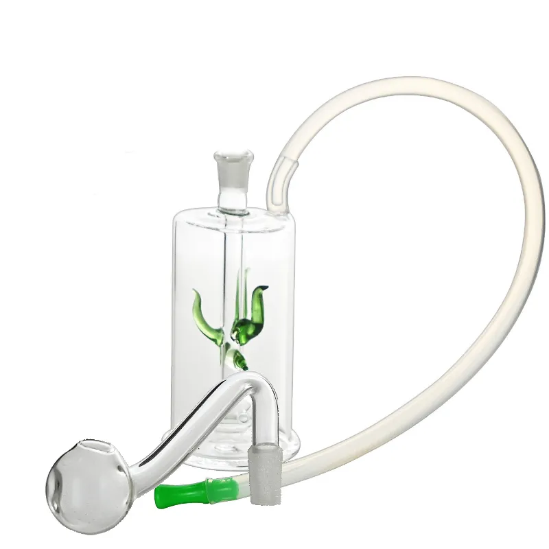 Bubbler, Ölbrenner, Wasserpfeifen, Mini-Glas-Perkolator, Bubbler, Smart Recycle, tragbares Mini-Räuchergerät mit Schüsselrutsche und Mundstück