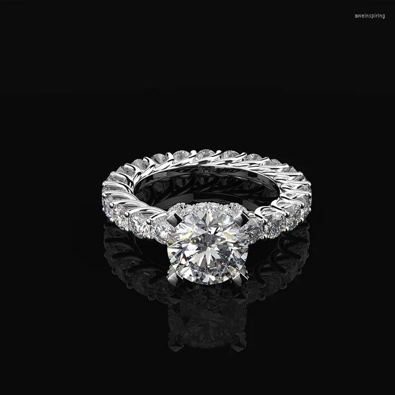 Cluster Rings Oevas Luxury 925 Серебряное серебро создало Moissanite Gemstone Свадебное обручальное обруча