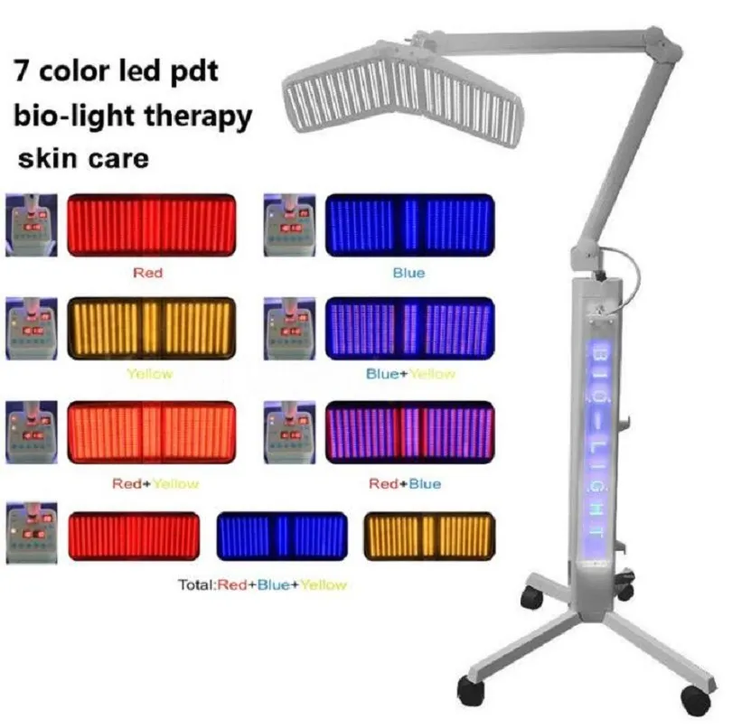 7 Kleur PDT LED -Licht Beauty Fotodynamische lamptherapie Acne Behandeling Huid Verjongingsmachine Wrinkle verwijdering Huid Bluitend gezichtsmasker Home Spa