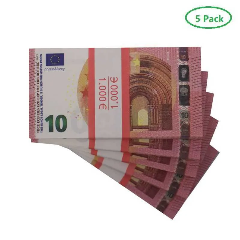 Prop Money Copy Toy Euro Partia Realistyczne fałszywe brytyjskie banknoty Papier pieniądze Udawaj dwustronne wysokiej jakości 1HI2996B