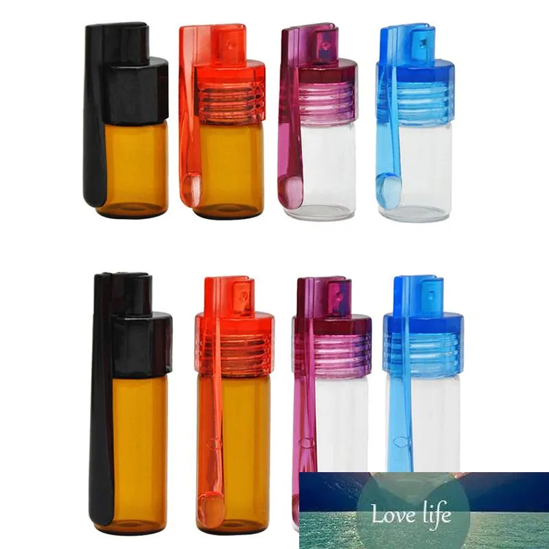 1Pcs 36mm51mm Portable Glass Bottle Snuff Snorter Acrylic Pill Case Random Color