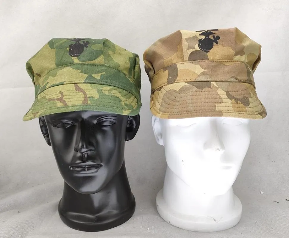 Berets REPRO Military US Mitchell Octagonal CAP VINTAGE USMC PACIFIC CAMOUFLAGE MARINE CORPS FIELD HAT TWO STYLE IN SIZE