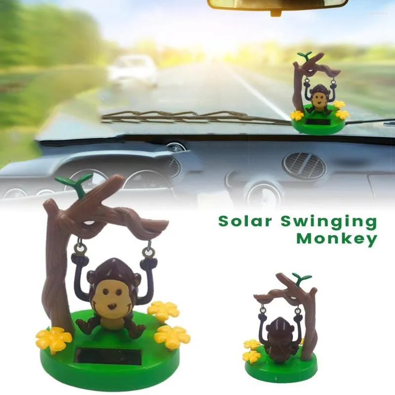 Interior Decorations Solar Powered Dancing Cute Animal Swinging Animated Monkey Bobble Dancer Toy Car Decor Kids Toys Gift Styling