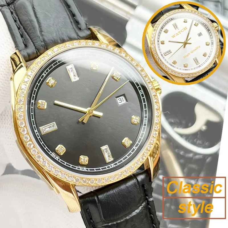 Lüks 3 pimli tek takvim erkekler mekanik saat tam otomatik cityzen mekanik hareket 41mm gündüz diamond elmas kol saati erkekler için orologio di lusso