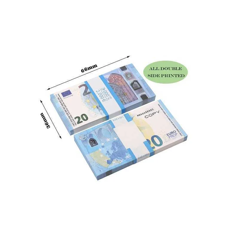 Prop Money Copy Toy Euro Partia Realistyczne fałszywe brytyjskie banknoty Papier Pieniądze Udawaj dwustronne wysokiej jakości1hi2