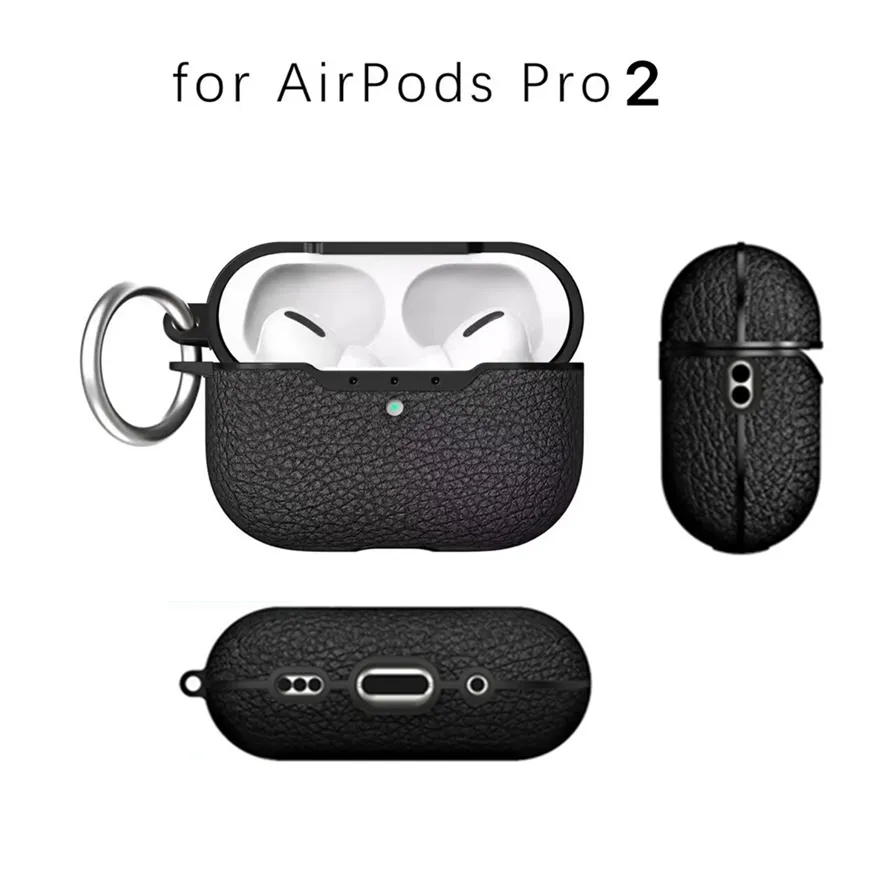 Lichee Pattern Tpu Case Accessorys Accessorys Accessory Case для AirPods 1 2 Pro 3 Pro2 Наушники для корпуса полного корпуса