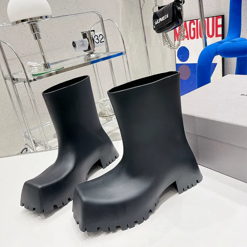 22ss Thicken Heel Rain Boots Ankle Shoes