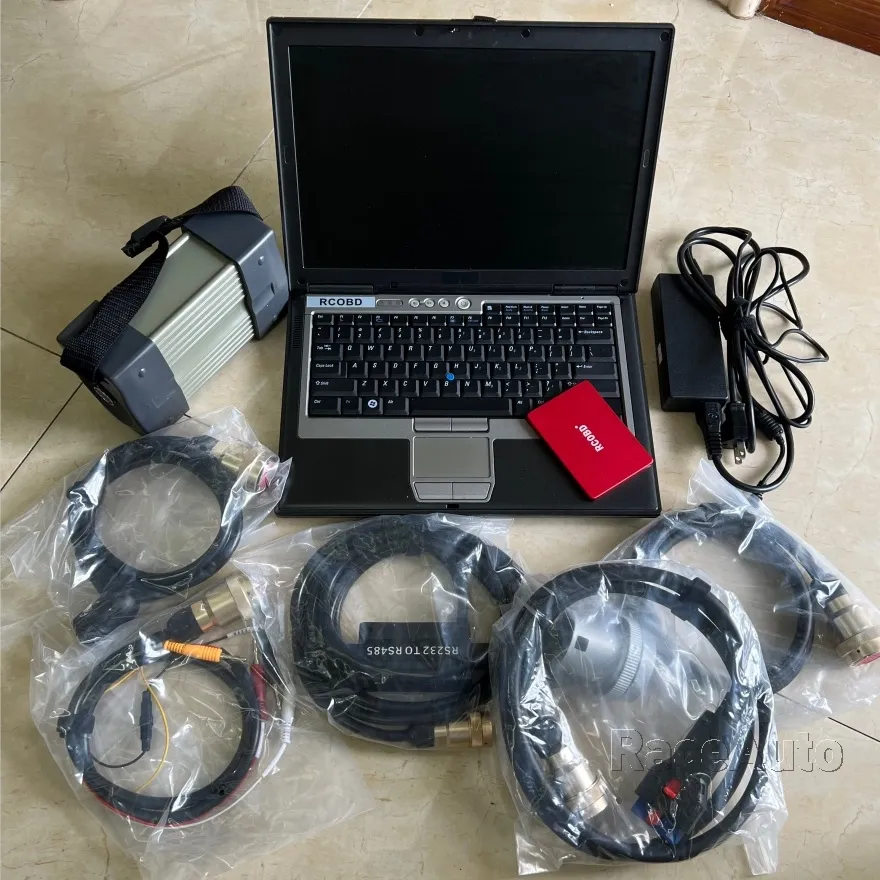 for Mercedes Diagnose Tool Mb Star C3 Sd Connect 3 with V2014.12 SSD Xentry in D630 Used Laptop Full Kit