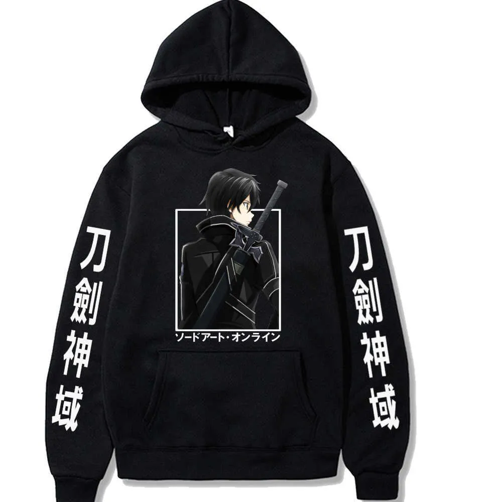 Men's Hoodies Sweatshirts Anime Hoodie Sword Art Online Pullovers Tops Long Sleeves Warm Unisex Winter G221008