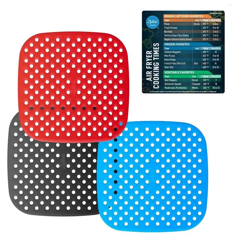 Table Mats Air Fryer Liner Non-Stick Accessories For Roasting Microwave Perforated Silicone Heat-Resistant Pads