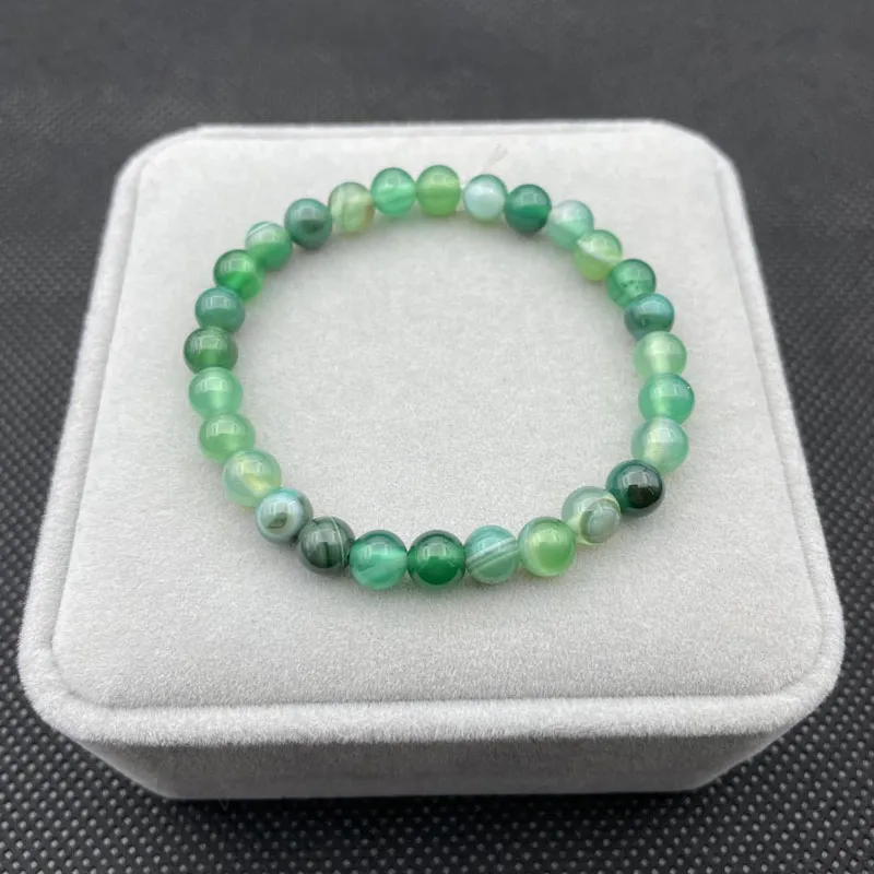 Natuurlijke agaat steen handgemaakte kralen strengen bedelarmbanden voor vrouwen heren elastische bangle feestclub mode sieraden