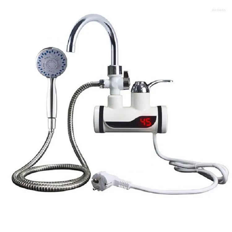 Badrumduschuppsättningar TAP Instant Water Kaucet Heater Kitchen Electric Digital Display Tankless Chuveiro Eleltrico 220V