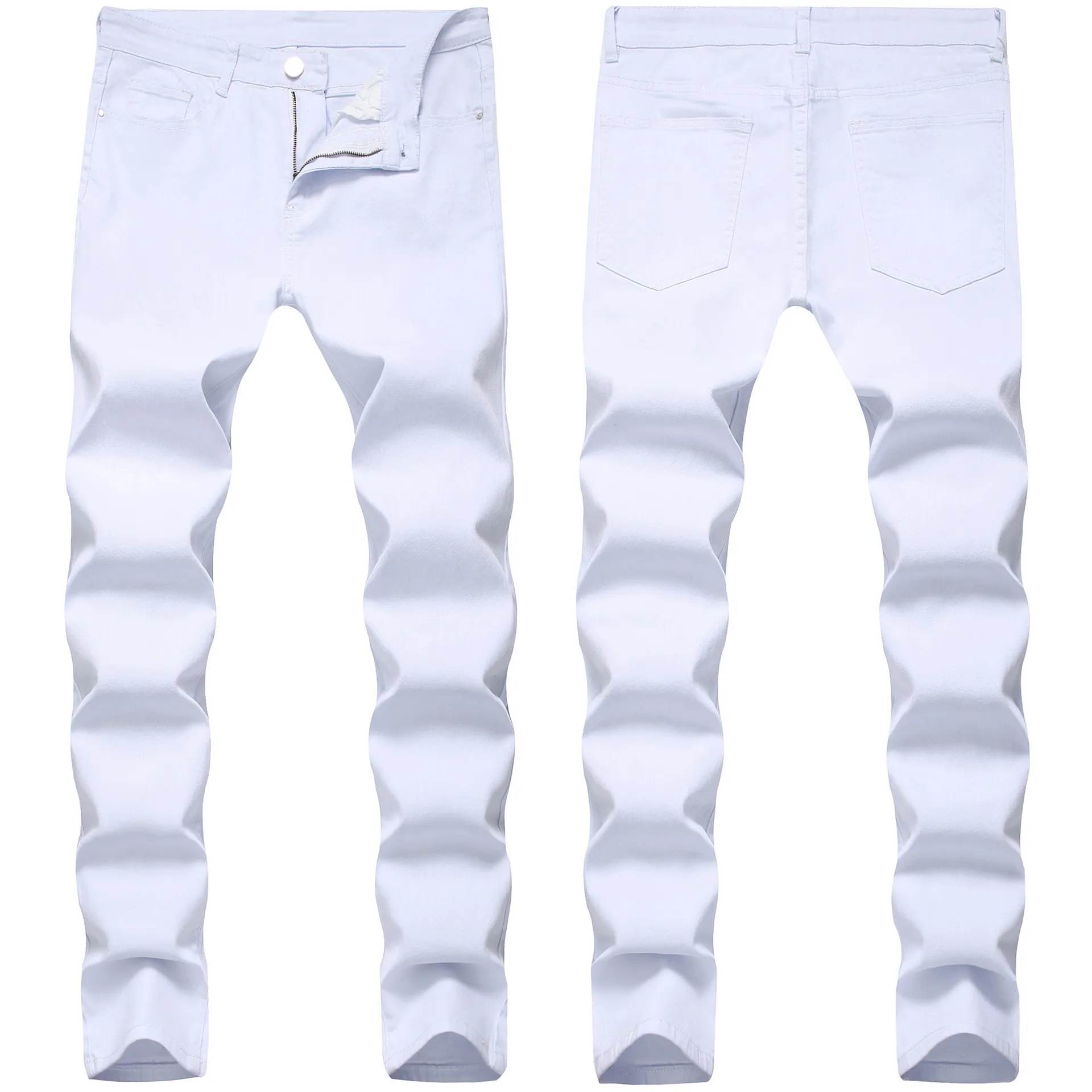 Мужские джинсы в стиле мужские белые стройные джинсы Fashion Strainte Casual Skinny Jeans Мужские брюки хлопковые джинсовые брюки мужчина 2840 221008