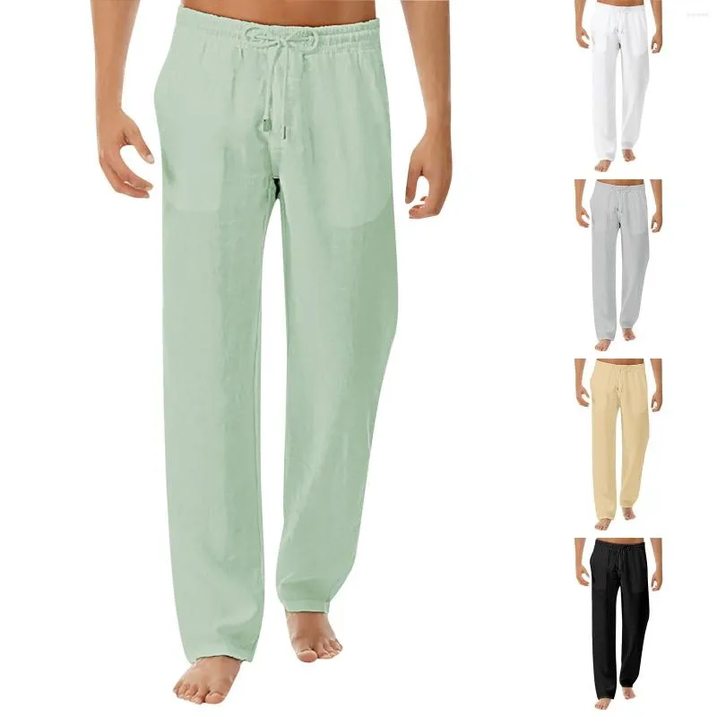 Erkekler Pantolon Yaz Ketenleri Geniş Erkekler Koreli Pantolonlar Büyük Boy Kilinler Sokak Giyim Erkek Bahar Yoga Günlük Giyim Eşyaları Sweatpants