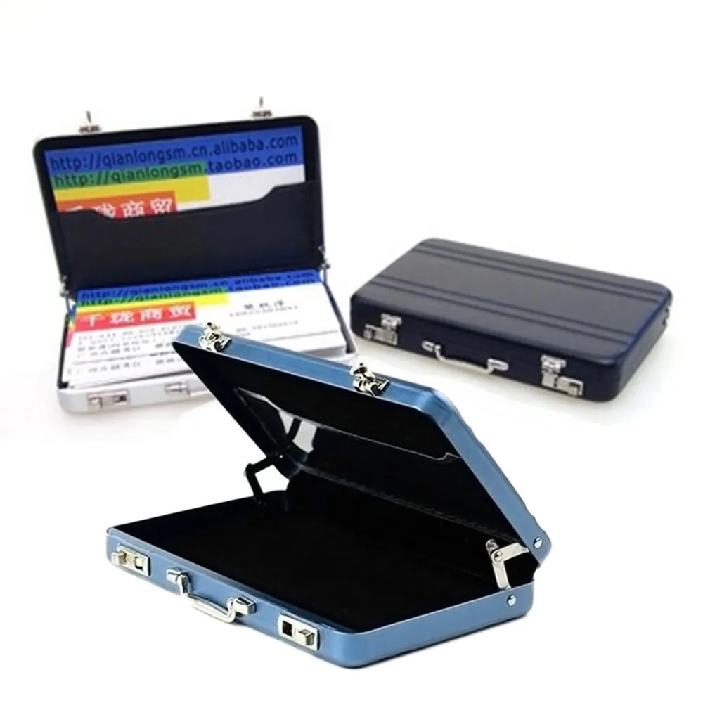 Storage Boxes Bins Aluminum Business ID Credit Card Holder Mini Suitcase Bank Jewelry Case Rectangle Organizer 221008