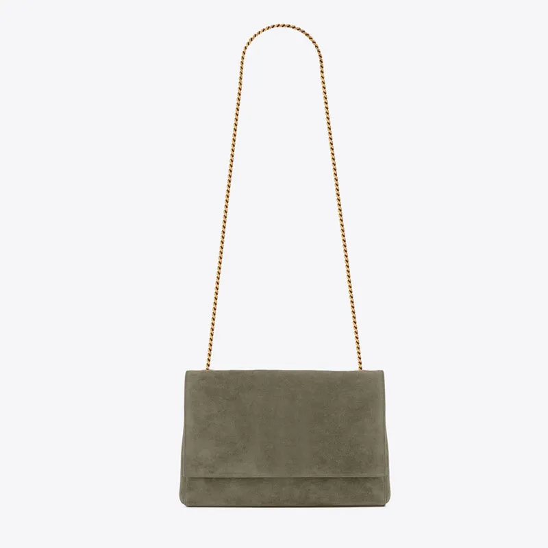 Women Kate Chain Crossbody Bag tvåsidig klaff axel messenger väskor äkta läder magnetknapp Kvinnor handväskor handväska 28,5 cm