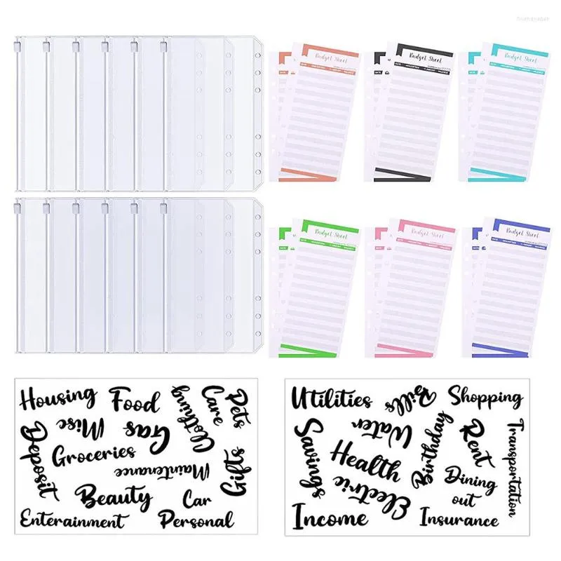 Geschenken wrap a6 maat 12 stuks binder zakken en budgetbladen kosten tracker 26 categorieën sticker label voor budgettering