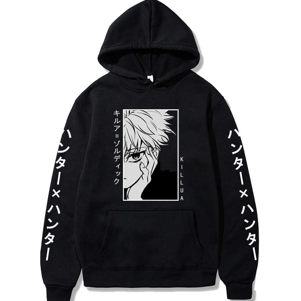 Sweats à capuche pour hommes Sweats 2022 Anime Hunter X Killua Sweat à capuche imprimé Loog Sleeve Streewear Pull Vêtements G221008