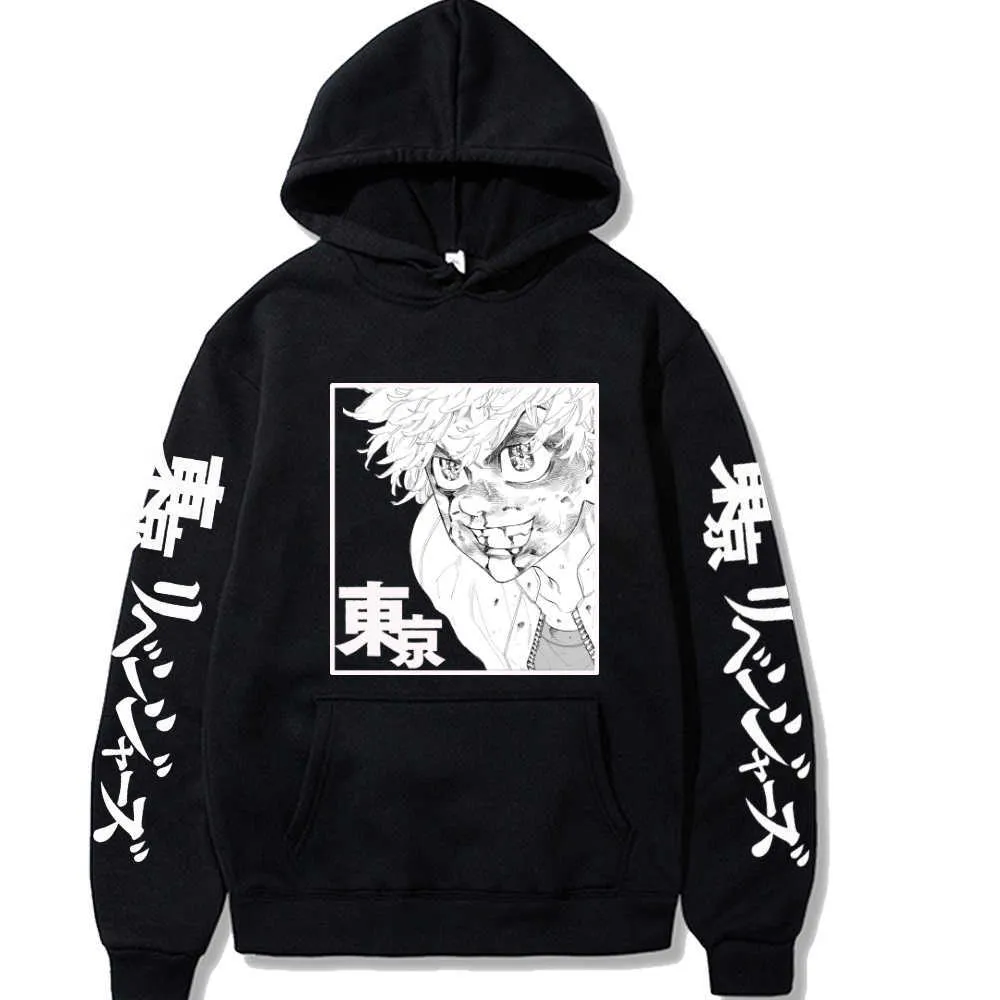 Heren Hoodies Sweatshirts Tokyo Revengers Hot Anime hoodie Losse print Loose Print Winter Hip Hop Male en vrouwelijke G221008