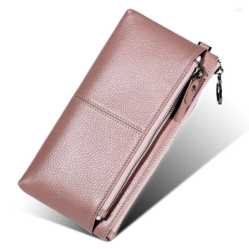 Wallets Leather Women's Bag The First Layer Of Cowhide Ladies Casual Clutch Mobile Phone Coin Purse Valentine's Day Gift