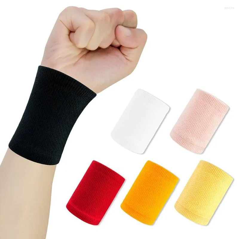 Wrist Support 2pcs/set Cotton Wristband Sweatband Solid Breathable Compression Gym Fitness Running Protector Sports Safety