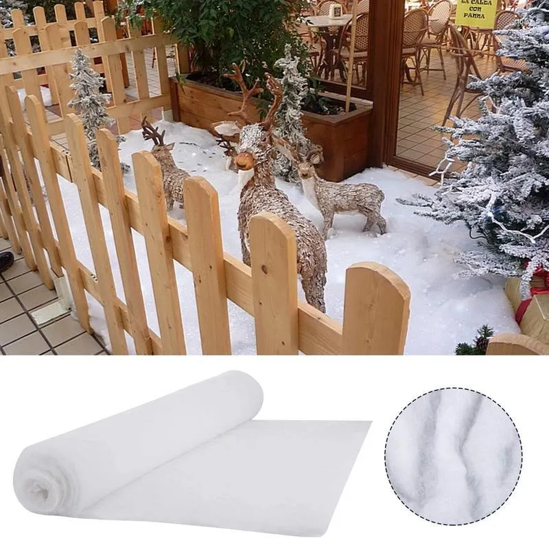 Couvertures de neige pour décorations de noël, fausse feuille, rouleaux de coton épais blancs pour exposition de cadeaux de fête de Village, accessoire Po