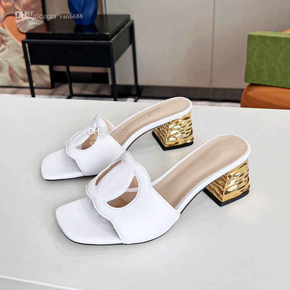 Designer Sandals Women Luxury Slippers Leather Heels Slides High Sexy Shoes Various Colors Plate-forme 35-43 DS