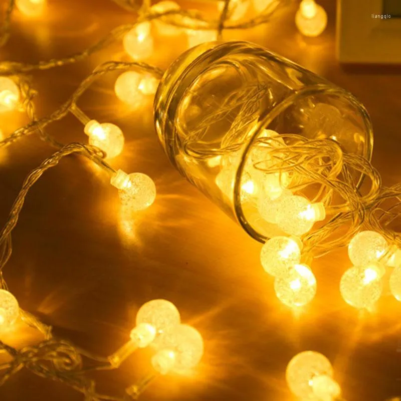 Strings 100 pièces boule LED 10M LED chaîne lumière L AC220V vacances mariage Patio décoration lampe Festival lumières de noël éclairage extérieur