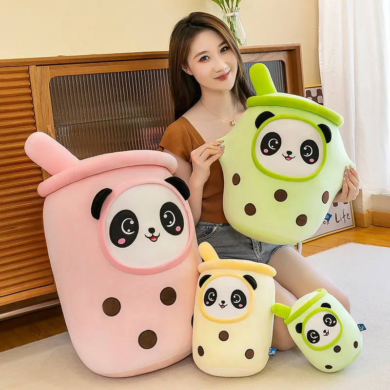 2022 Fyllda djur Plush Dolls Panda Milk Tea Cup Doll Plush Toy For Girls to Sleeping Large Pillow C99