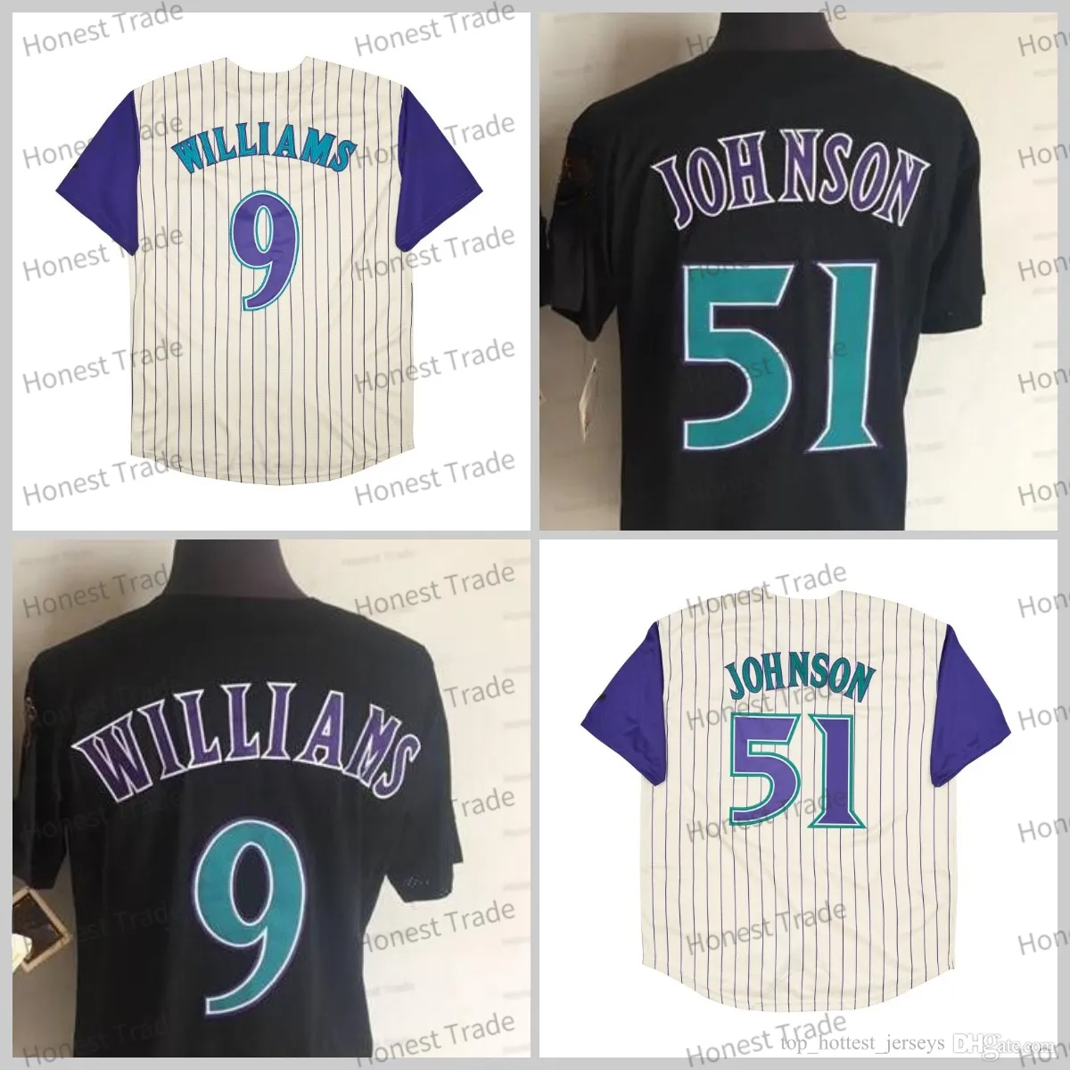 Vintage Stitched Baseball Jersey Retro 9 Matt Williams 51 Randy Johnson Men s Throwback Jersey
