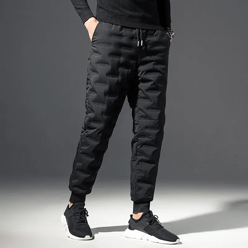 Pantaloni da uomo Pantaloni invernali da esterno in piumino Uomo Solid Parsimony Pantaloni versatili antivento caldi 90 Piumino d'anatra bianco Pantaloni impermeabili addensati 221010