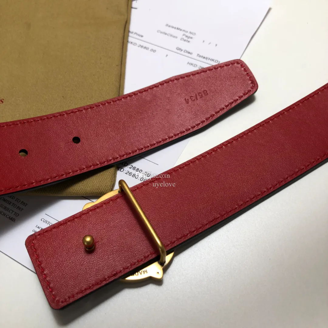 C L Cinto Inferior Vermelho 35 MM Produto de Couro Genuíno Cinto de Couro de Bezerro Estilo Casal Designer Adequado para Mulheres Homens T0P réplica oficial Presente Premium 016