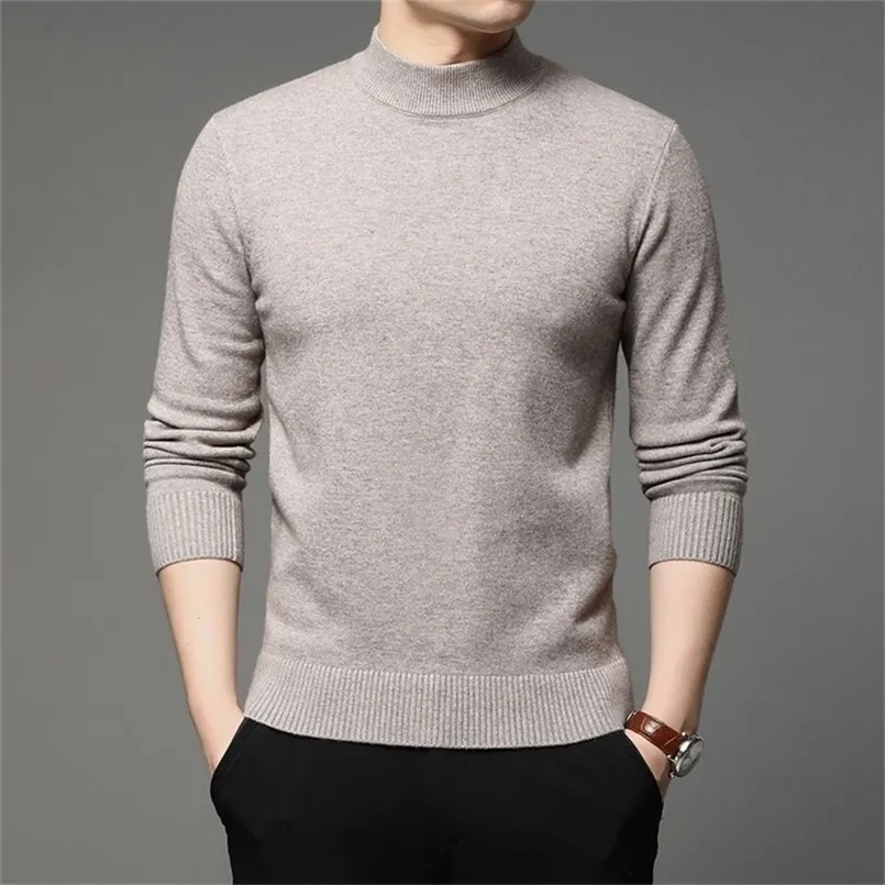 Männer Pullover Herbst und Winter Männer Rollkragen Pullover Pullover Mode Einfarbig Dicke Warme Bodenbildung Hemd Männlich BR Kleidung 221008