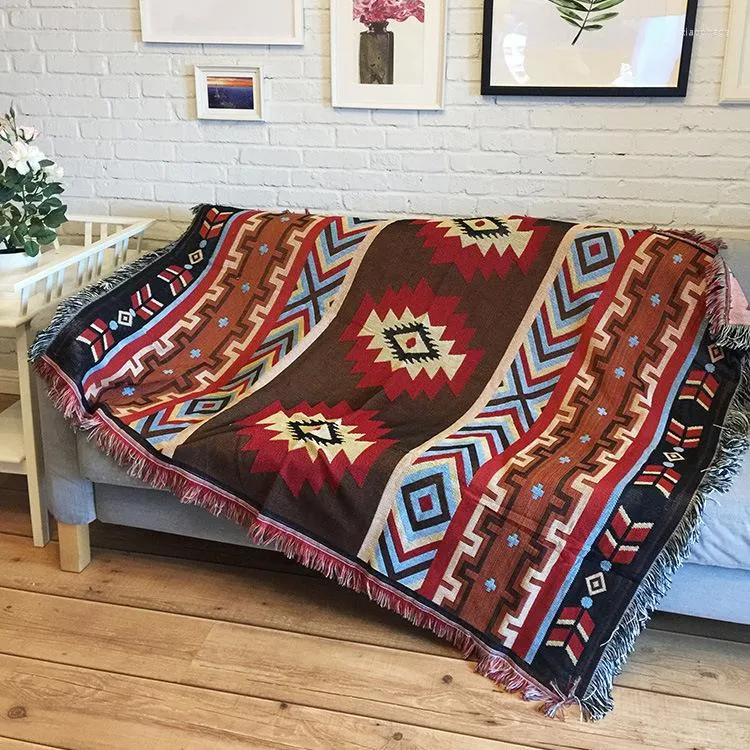 Dekens nationale stijl retro geometrie gooi deken sofa cover winter casual voor vliegtuigreisbedbenodigdheden erker raam